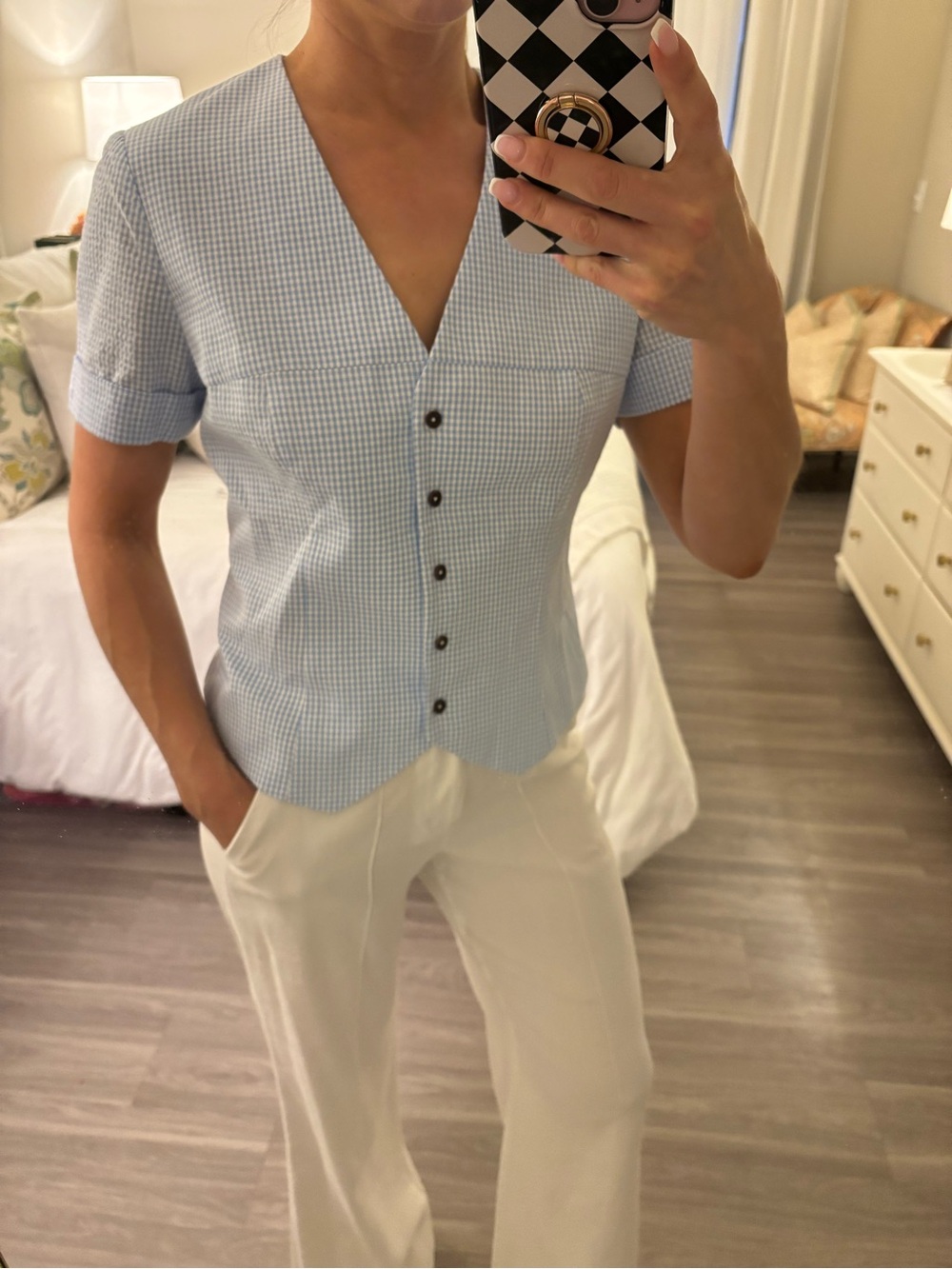💙 Rowing Blazers Gingham Buckle-Back Top 💙